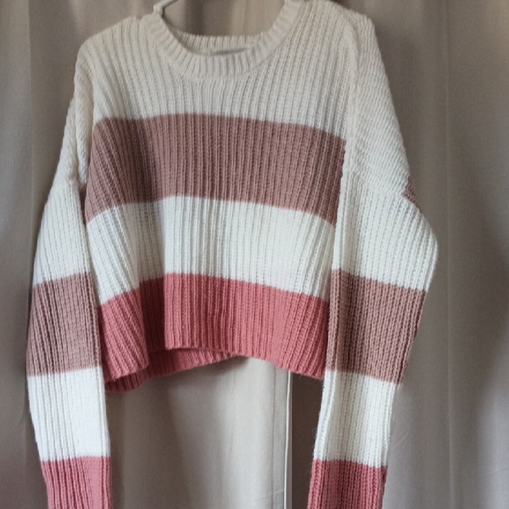 Sincerely Jules Blush and White Striped Sweater